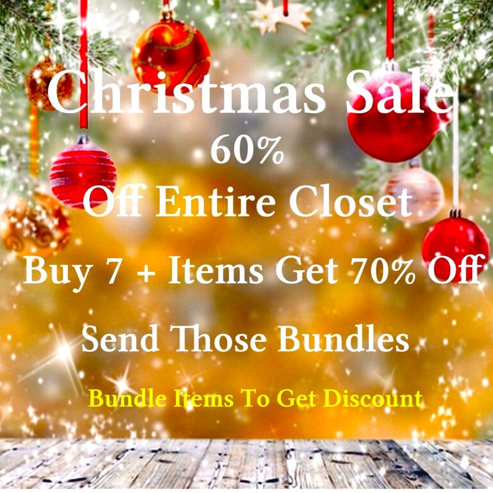 🎄🎅🤶X-MAS SALE 60% OFF ENTIRE CLOSET.
BUY 7 + ITEMS GET 70% OFFICIALLY